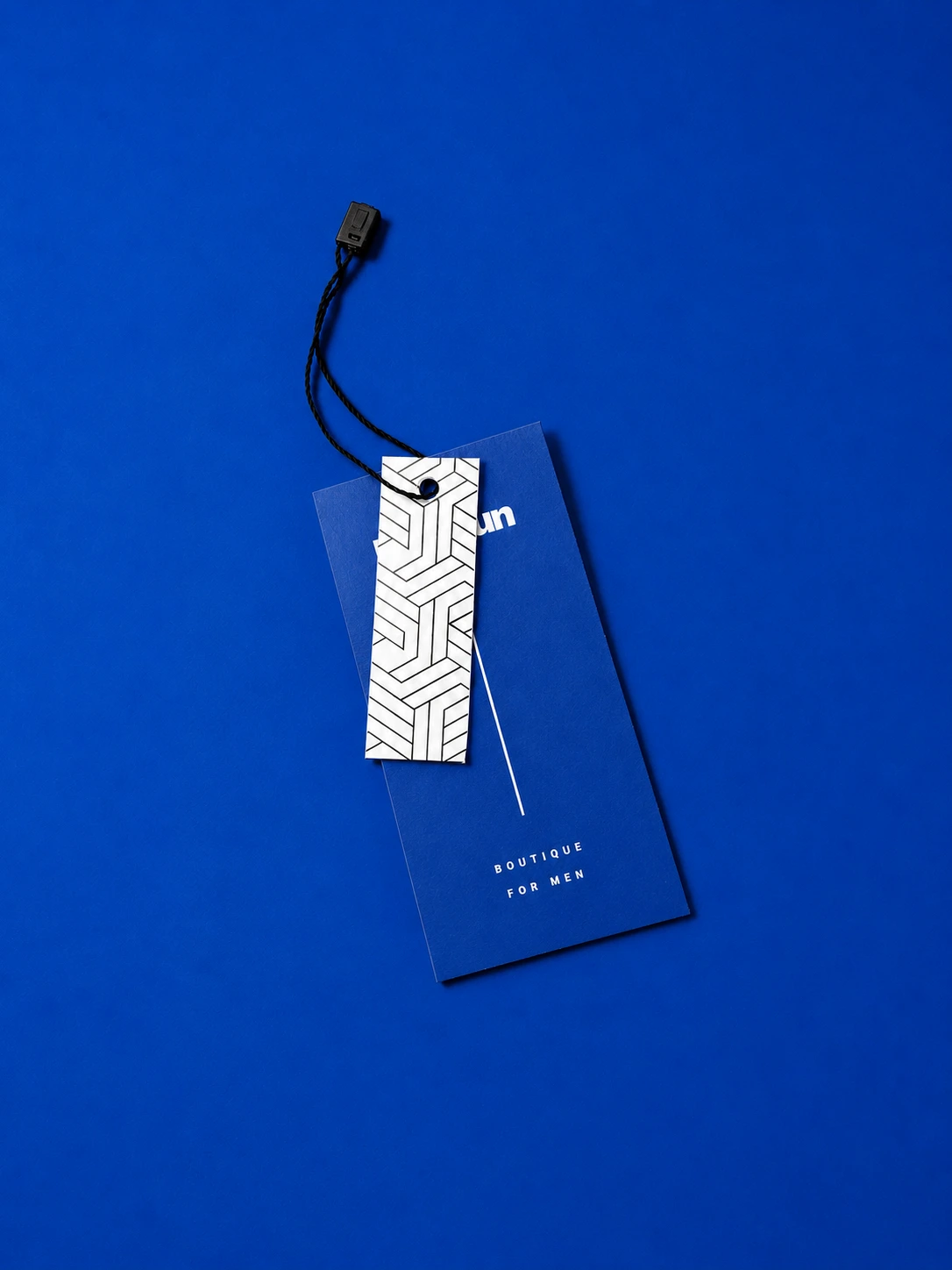 Layered branded hang tag with printed logo